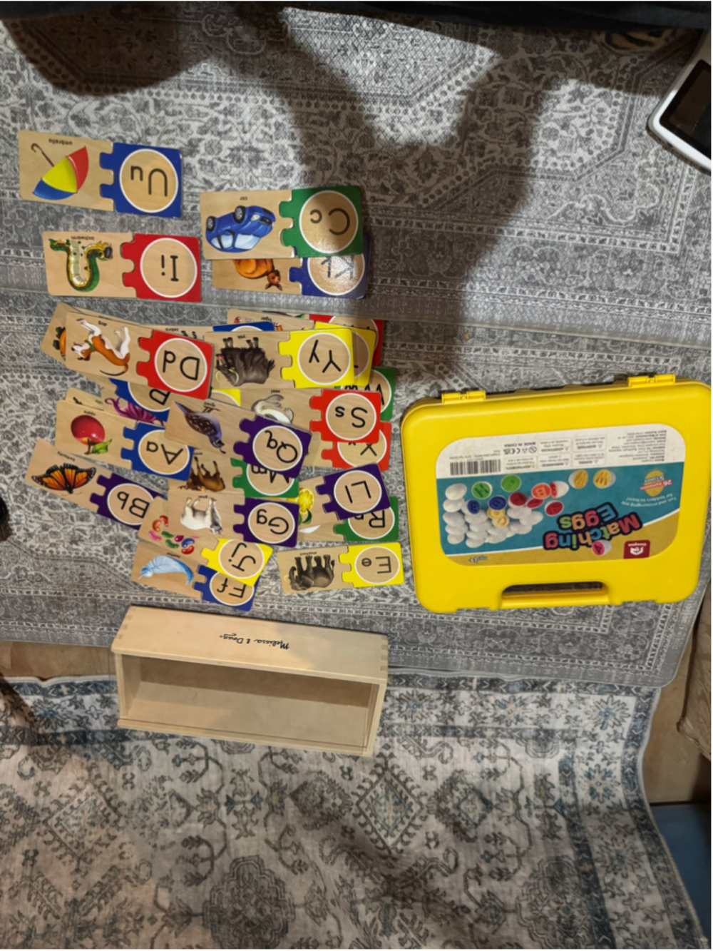Preschool Learning Toy Bundle Matching Eggs + Melissa & Doug A-Z Letter Puzzles